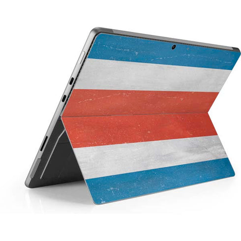Costa Rican Flag Distressed Surface Pro 9 Skin